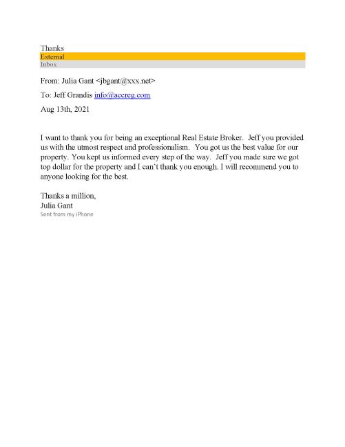 Testimonial Letter from Julia Gant-081321